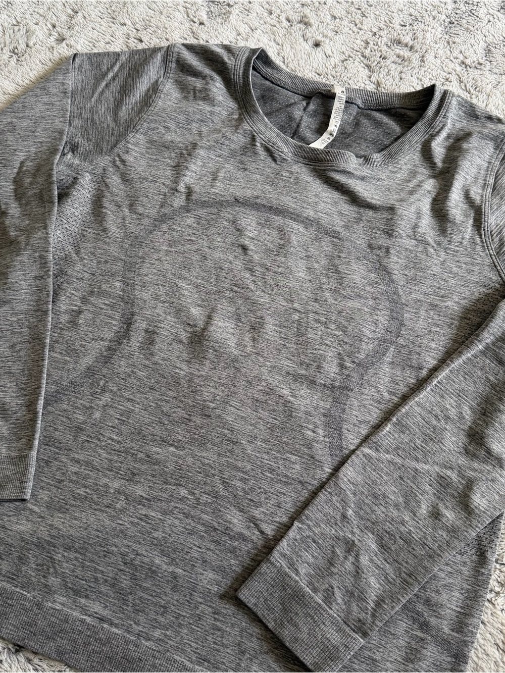 Lululemon Swiftly Tech Shirt Women's 10 Heather Grey Long Sleeve Stretch Running